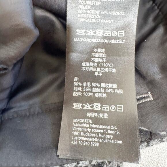 Nanushka Juliet Wool Houndstooth Pants Grey Size S Wool Blend - Picture 14 of 16